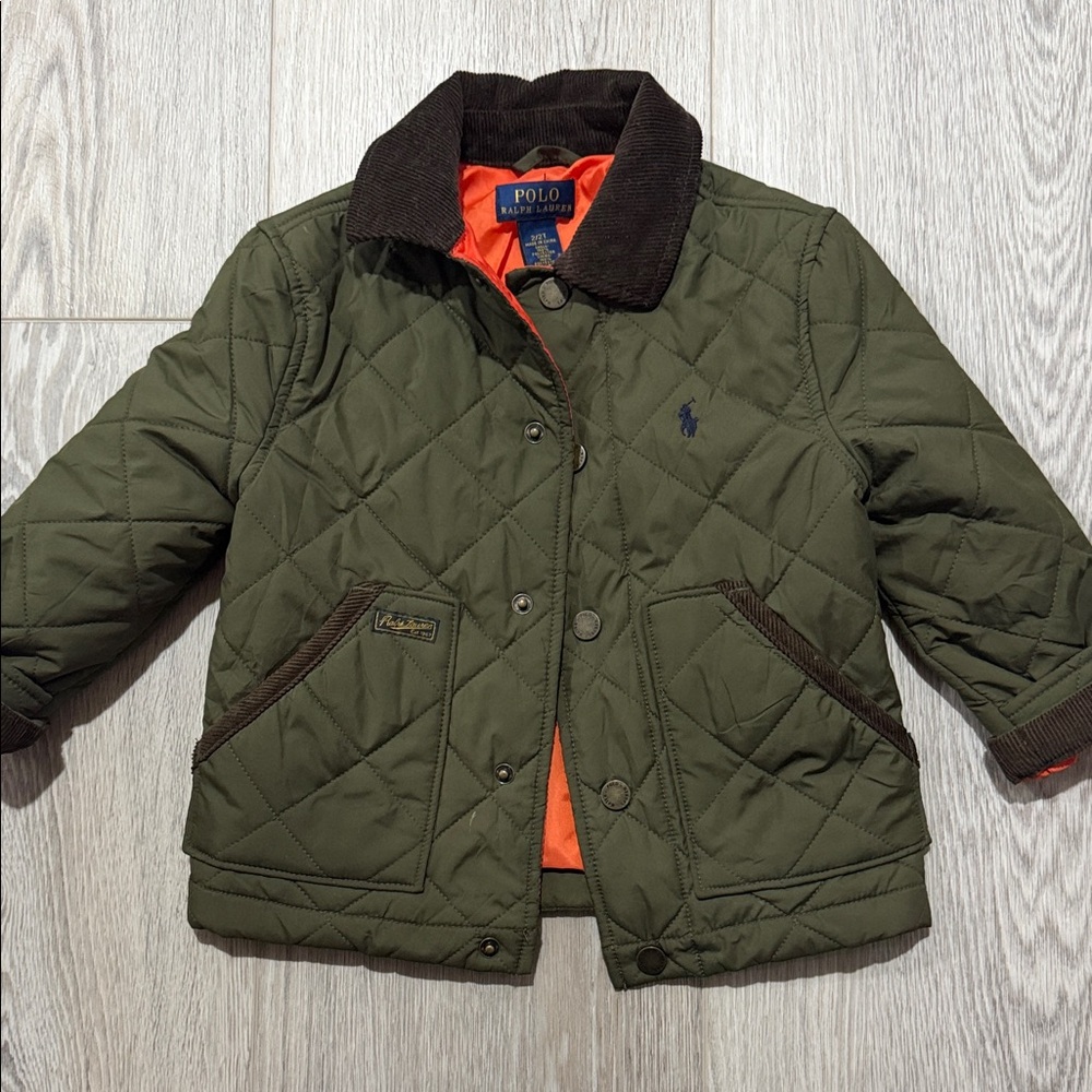 Polo by Ralph Lauren Kids Olive Green Quilted Puffer Jacket